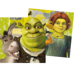 Dvouvrstvé ubrousky „Shrek“, 33 × 33 cm, 20 ks