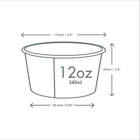 Miska z bambusového papíru „Feel Snug“, 350 ml, průměr 115 mm, 25 ks