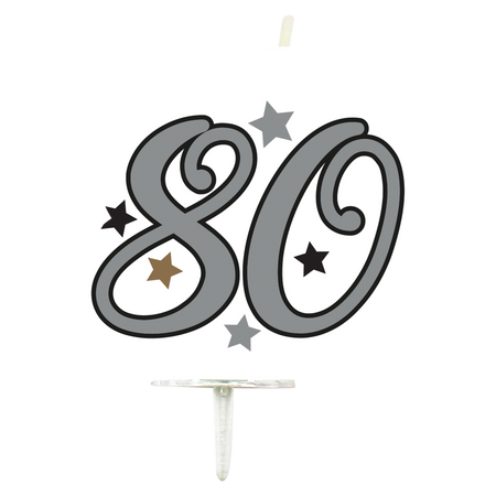 Narozeninová svíčka Milestone, "80", 1 ks.