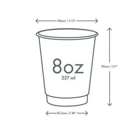 Dvoustěnný papírový kelímek černý 250 ml, průměr 80 mm 25 ks