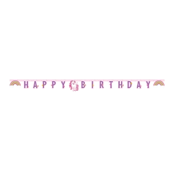 Papírový narozeninový banner Unicorn 2 m 1 ks