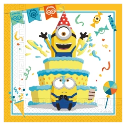 Dvouvrstvé ubrousky „Mimoni“, 33 × 33 cm, 20 ks