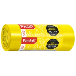 Pytle na tříděný plast žluté Paclan 35L, 50 x 60 cm, 20 ks