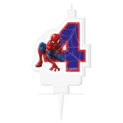 Narozeninová svíčka Spiderman „4“, 1 ks.