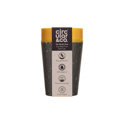 Kruhový hrnek na opakované použití o objemu 227 ml Black & Electric Mustard, 1 ks.