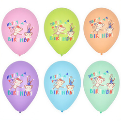 Balónky „Happy Birthday“ mix 29 cm 6 ks