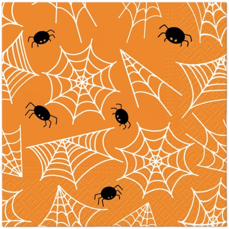 Třívrstvé ubrousky "Spider's Web / Halloween", 1/4, 33 x 33 cm 20 ks.