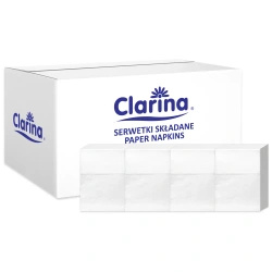 Ubrousky 1vrstvé, bílé, do dávkovače, Clarina 17 x 17 cm, 400 ks