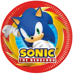 Papírové talíře „Sonic SEGA“, 20 cm, 8 ks