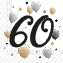 Dvouvrstvé ubrousky Milestone "60" 33x33 cm 20 ks