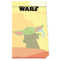 Papírové sáčky „STAR WARS Mandalorian“ 16 × 22 cm, 4 ks