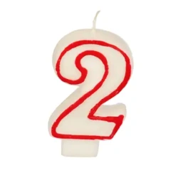 Narozeninová svíčka bílá číslice „2“, 1 ks.