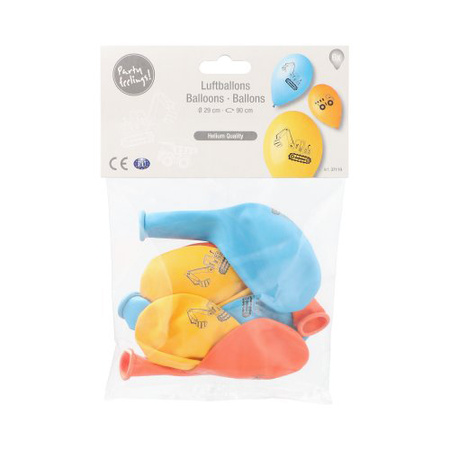 Balónky „stavební stroje“ mix 29 cm 6 ks