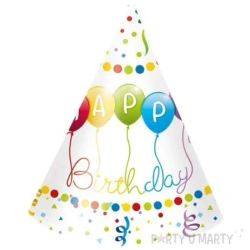 Papírové čepičky Happy Birthday 6 ks