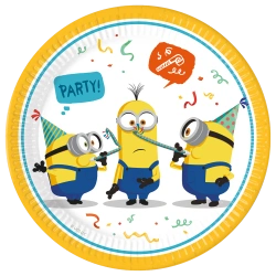 Papírové talíře „Mimoni“, 23 cm, 8 ks