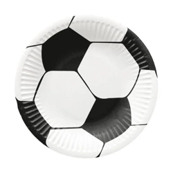 Kulatý papírový talíř "Fotbal" průměr 18 cm 8 ks.