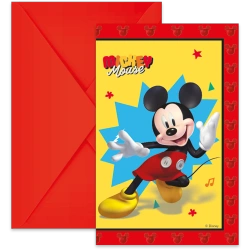Pozvánky s obálkou Mickey Mouse, 6 ks.