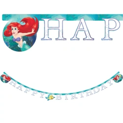 Papírový narozeninový banner Ariel Malá mořská víla 2 m 1 ks