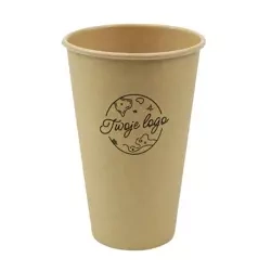 Kraftový papírový kelímek, disperzní, 450 ml, ø 90 mm VLASTNÍ TISK 2000 ks.