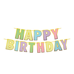 Papírová girlanda "Happy Birthday", 5 m, 1 ks.