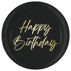 Papírové talíře „Elegant Birthday“, 23 cm, 8 ks