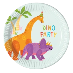 Papírové talíře „Dino“, 20 cm, 8 ks