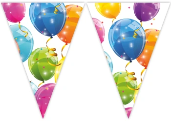 Opakovaně Použitelná Girlanda Vlajky "Sparkling Balloons" 2,3 m, 1 Ks.