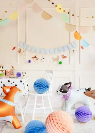 Papírový banner „Happy Birthday – Pejsci“, 2,1 m, 1 ks