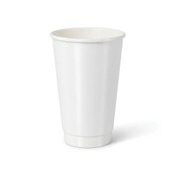 Papírový kelímek dvoustěnný bílý, lesklý, disperzní povlak 450 ml, průměr 90 mm, 25 ks