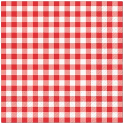 2vrstvé ubrousky Gingham Red 33 x 33 cm, 50 ks