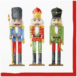 Třívrstvé ubrousky "Nutcracker's Soldiers", 1/4, 33 x 33 cm 20 ks.