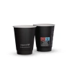 Dvoustěnný papírový kelímek černý 250 ml, průměr 80 mm 25 ks