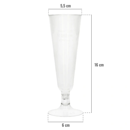 Skleničky na šampaňské PLA 100 ml 5,5 x 16 cm 24 ks.