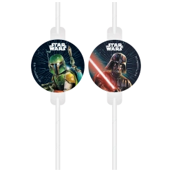 Papírová brčka STAR WARS, 22 cm, 4 ks.