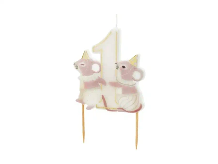 Narozeninová svíčka „1 – Myšky“, 7,5 cm, 1 ks