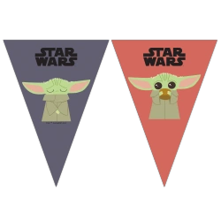 Papírová vlajková girlanda STAR WARS Mandalorian 2,3 m 1 ks