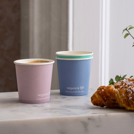 Pastelový papírový kelímek s disperzní bariérou Vegware 120 ml, průměr 62 mm, 50 ks.