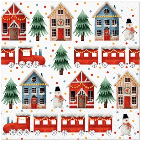 Třívrstvé ubrousky "Cozy Christmas", 1/4, 33 x 33 cm 20 ks.