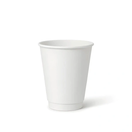 Papírový dvoustěnný kelímek bílý, matný, disperze 250 ml, průměr 80 mm, 25 ks