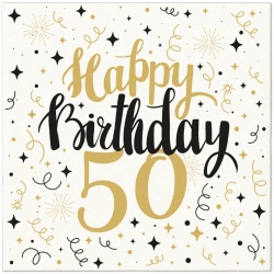 Ubrousky Premium Airlaid "Birthday 50" 40 cm x 40 cm, 50 ks