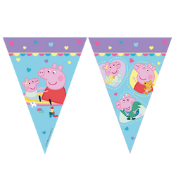 Papírová vlajková girlanda Prasátko Peppa 2,3 m 1 ks