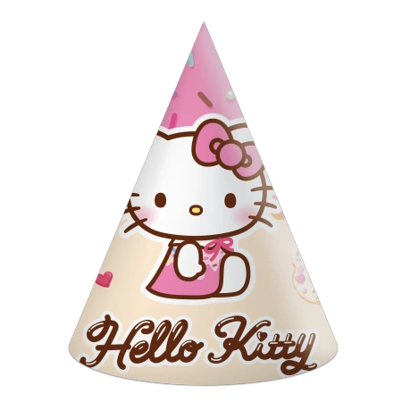 Papírové čepičky Hello Kitty & Kuromi, 6 ks