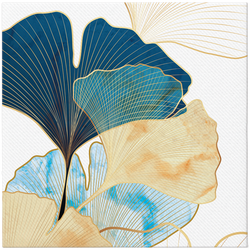 Ubrousky Premium Airlaid, "Stylish Ginko Accents", 1/4, 40 x 40 cm 12 ks.