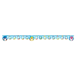 Papírový narozeninový banner Baby Shark, 2 m 1 ks