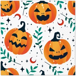 Třívrstvé ubrousky "Mystic Pumpkin / Halloween", 1/4, 33 x 33 cm 20 ks.