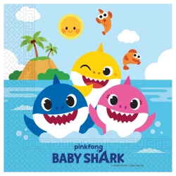Dvouvrstvé ubrousky „Baby Shark“, 33 × 33 cm, 20 ks