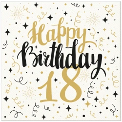 Ubrousky Premium Airlaid "Birthday 18" 40 cm x 40 cm, 50 ks