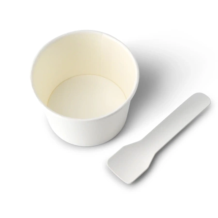 Papírový kelímek na zmrzlinu bílý 130 ml, ø 76 mm, 50 ks
