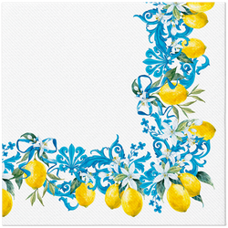 Ubrousky Premium Airlaid, "Citrus Baroque", 1/4, 40 x 40 cm 12 ks.