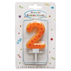 Narozeninová svíčka Hvězdičky „2“, 1 ks